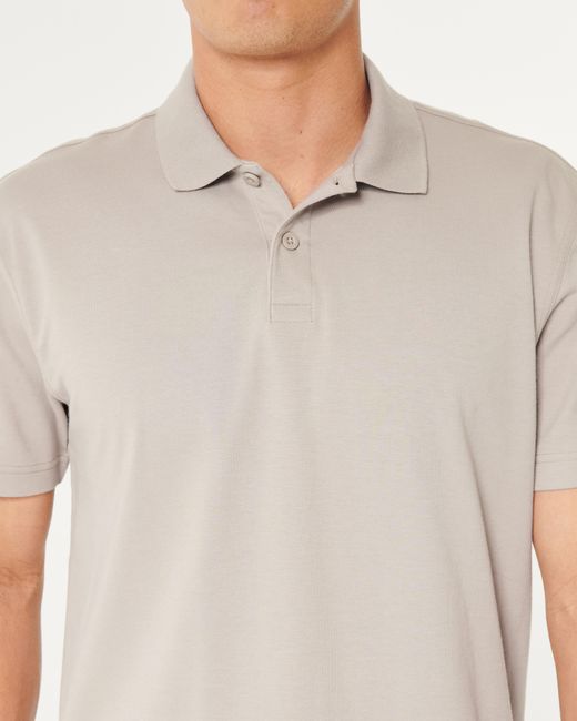 Hollister White Relaxed Cooling Polo for men