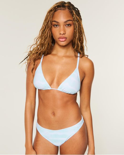 Hollister Blue Stitched Over-the-shoulder Triangle Bikini Top