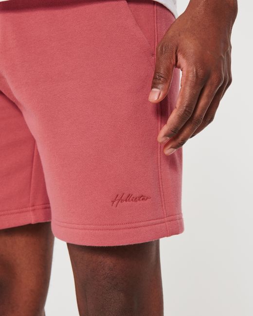 Hollister Red Fleece Logo Shorts 7" for men