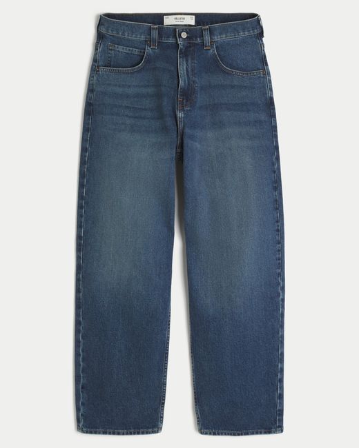Hollister Blue Dark Wash Skater Baggy Jeans for men