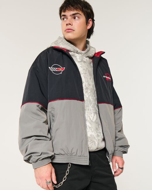 Hollister Chevrolet Racing Graphic Track Jacket in Grey for Men Lyst UK