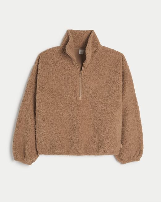 Hollister Brown Gilly Hicks Sherpa Quarter-zip