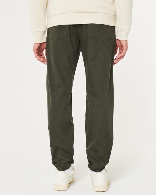 Hollister Green Relaxed Twill Joggers for men