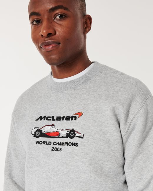 Hollister Sweatshirt mit McLaren-Grafik und Rundhalsausschnitt in Gray für Herren
