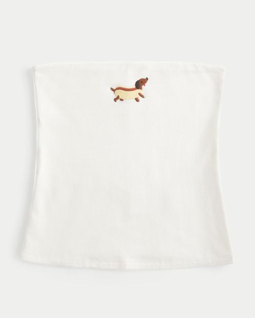 Hollister White Taylor Graphic Tube Top