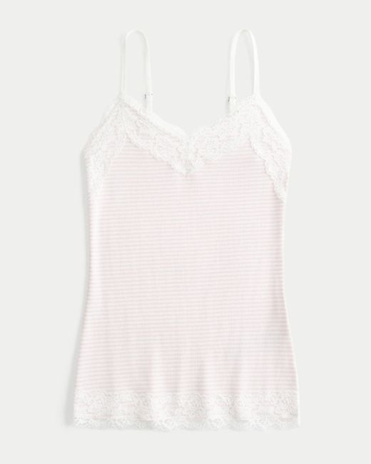 Hollister White Lace Trim Cami