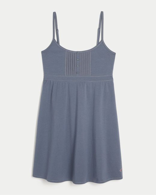 Hollister Blue Pintuck Knit Mini Dress