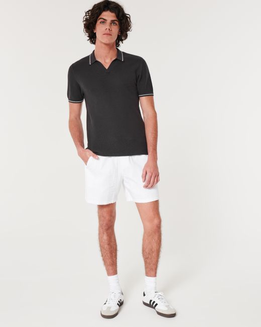 Hollister White Seersucker Shorts 7" for men