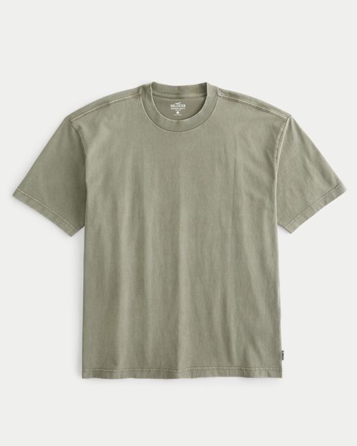 Hollister Schweres kastiges T-Shirt mit Rundhalsausschnitt in Green für Herren