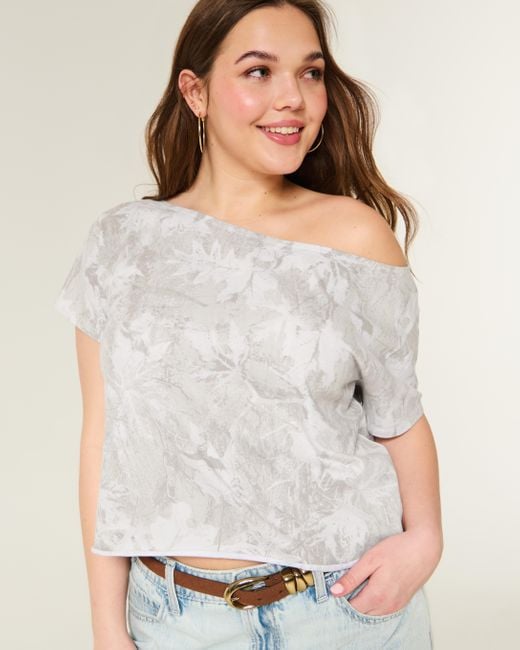 Hollister White Easy Off-the-shoulder T-shirt