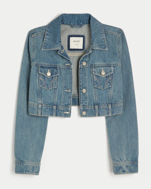 Hollister Blue Crop Mini Denim Jacket