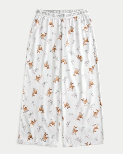 Hollister White 24/7 Baggy Flannel Pajama Pants