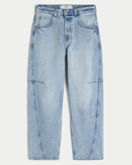 Hollister Blue Light Wash Seamed Skater Baggy Jeans for men