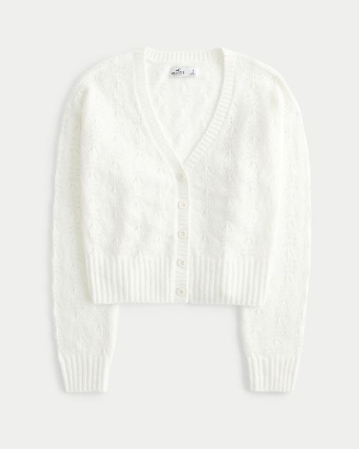 Hollister White Easy Cozy Textured Cardigan
