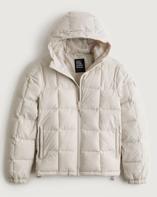 Hollister Natural Gilly Hicks Active Hooded Puffer Jacket for men
