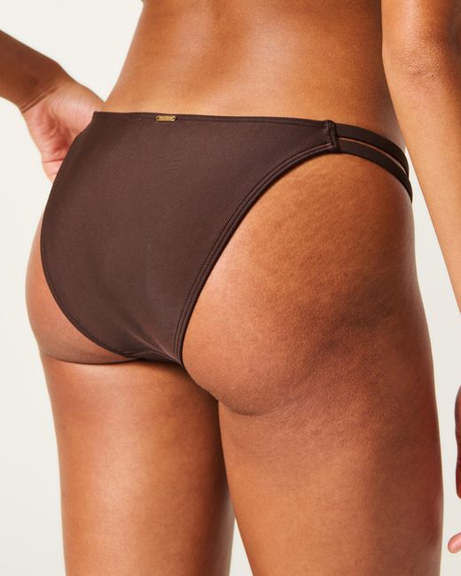 Hollister Brown Double Strap Cheeky Bikini Bottom