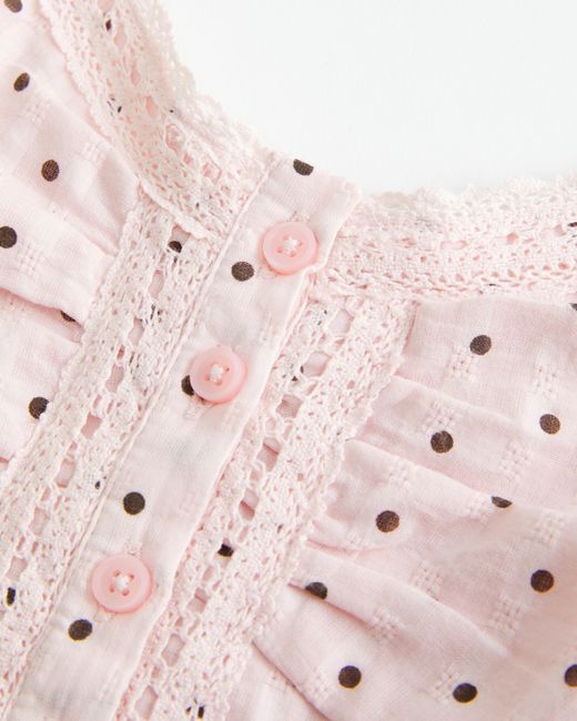 Hollister Pink Lace Trim Mini Dress
