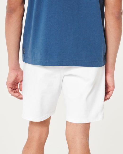 Hollister White Just Like Knit Relaxed Above-the-knee Denim Jogger Shorts for men
