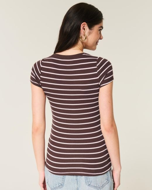 Hollister Multicolor Kurzärmliges Henley