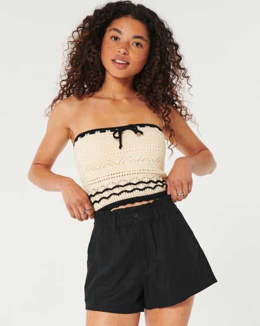 Hollister Natural Crochet-style Tube Top