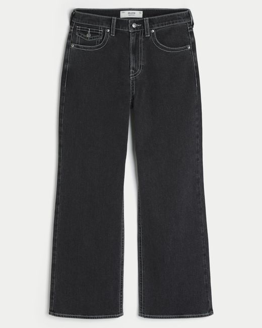 Hollister Blue Black Baggy Bootcut Jeans for men