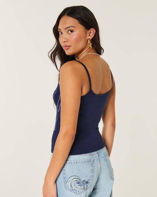 Hollister Blue Hollister Callie Reversible Maui Graphic Cami