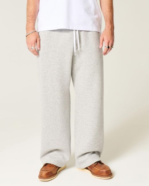 Hollister White Logo Super Baggy Sweatpants for men