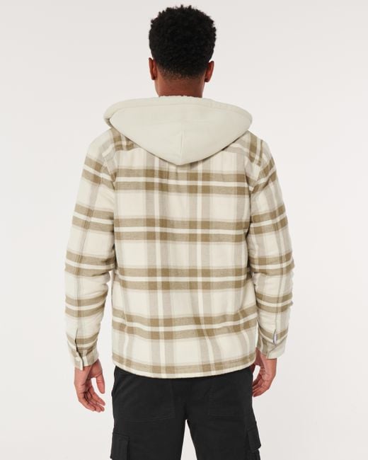 Hollister Natural Faux Shearling-lined Shacket for men