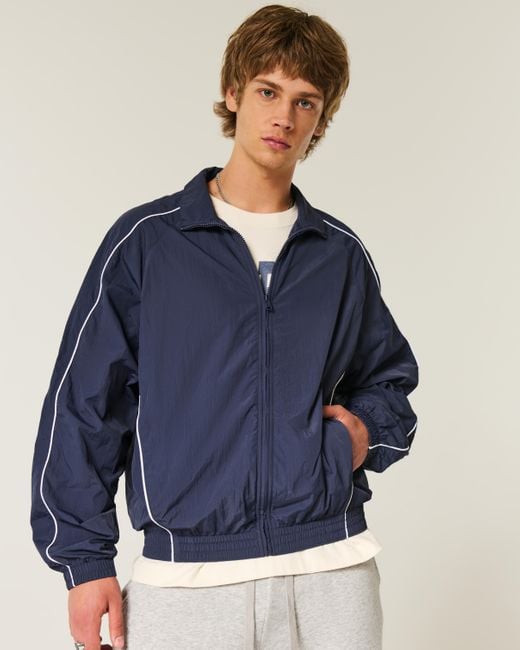 Hollister Blue Zip-up Windbreaker Jacket for men