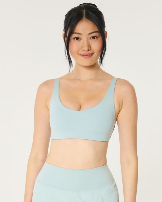 Hollister Gilly Hicks Active Recharge Sport BH mit tiefem Ausschnitt in Blau Lyst DE