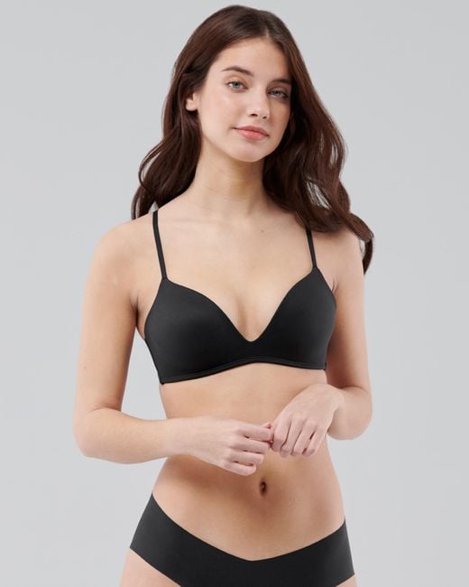 Hollister Black Gilly Hicks Bare Comfort Tief ausgeschnittener Push-up-BH ohne Bügel