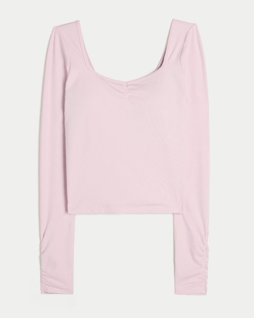 Hollister Pink Gilly Hicks Active Recharge Cinch Sweetheart Top