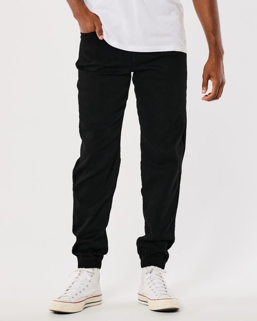 Hollister Black Just Like Knit Relaxed Denim Joggers for men