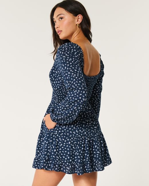 Hollister Blue On/off The Shoulder Skort Dress