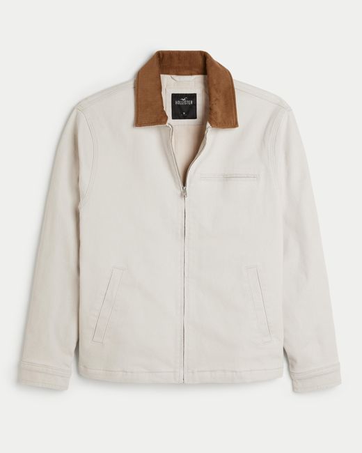 Hollister White Flannel-lined Workwear Jacket for men