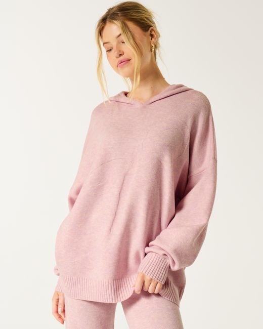 Hollister Gilly Hicks Oversized Sweater knit Bow Graphic Hoodie in Pink Lyst UK