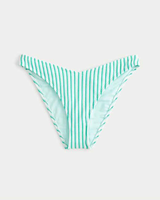 Hollister Blue Scrunch-ribbed V-front High-leg Cheeky Bikini Bottom