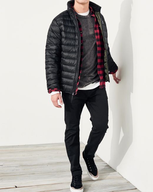 Lyst Hollister Lightweight Down Puffer Jacket in Black for Men Save 44
