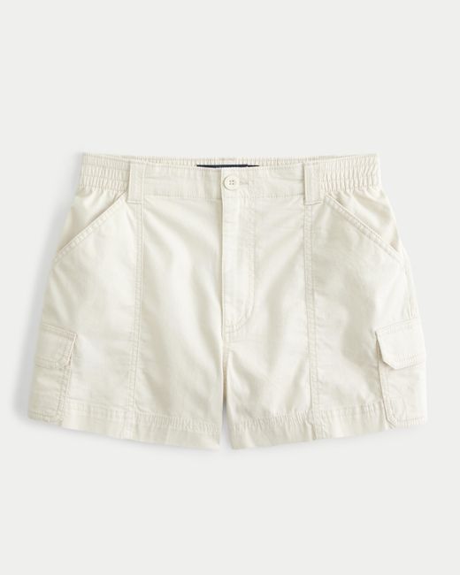 Hollister Natural Ultra High-rise Twill Cargo Mom Shorts