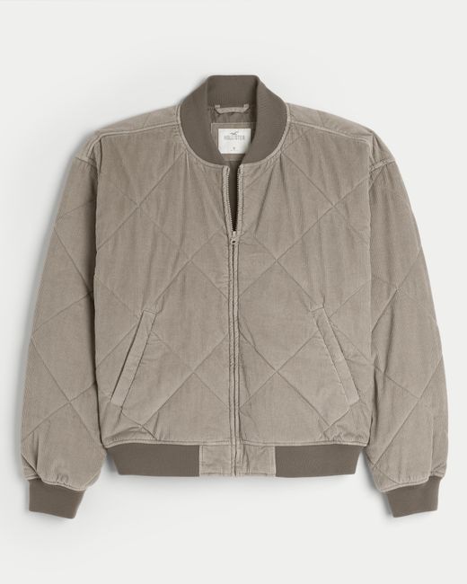 Hollister Natural Corduroy Workwear Bomber Jacket for men