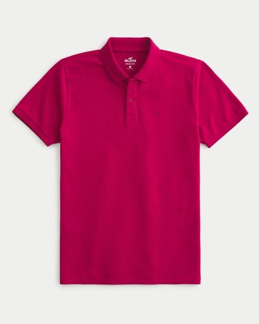 Hollister Polo mit Symbol in Pink für Herren