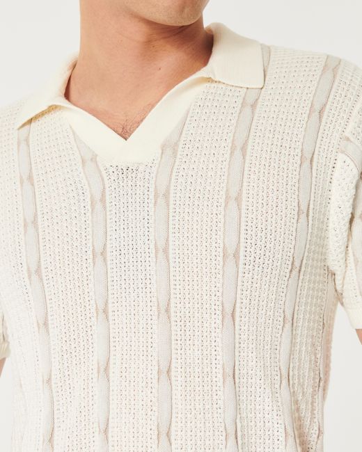 Hollister Natural Striped Sweater Polo for men