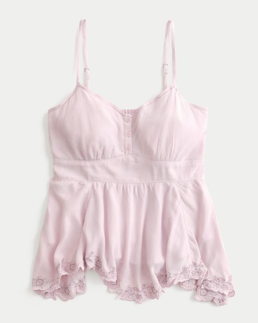 Hollister Pink Easy Asymmetrical Hem Babydoll Tank