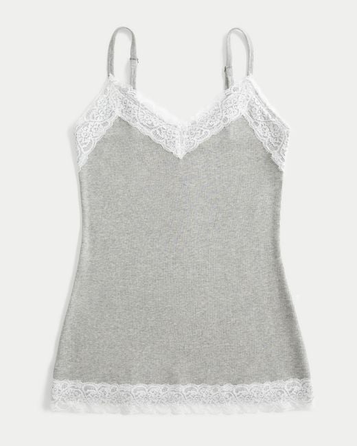 Hollister Gray Lace Trim Cami