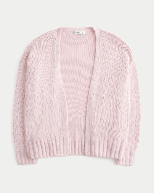 Hollister Pink Easy No-close Lace Sleeve Cardigan