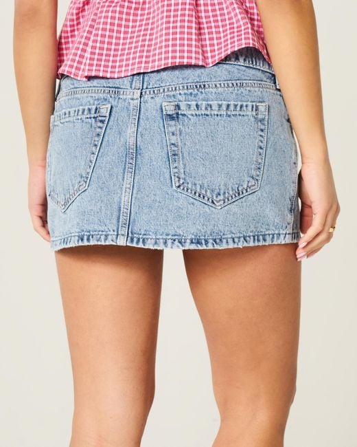 Hollister Blue Ultra Low-rise Micro Mini Skort