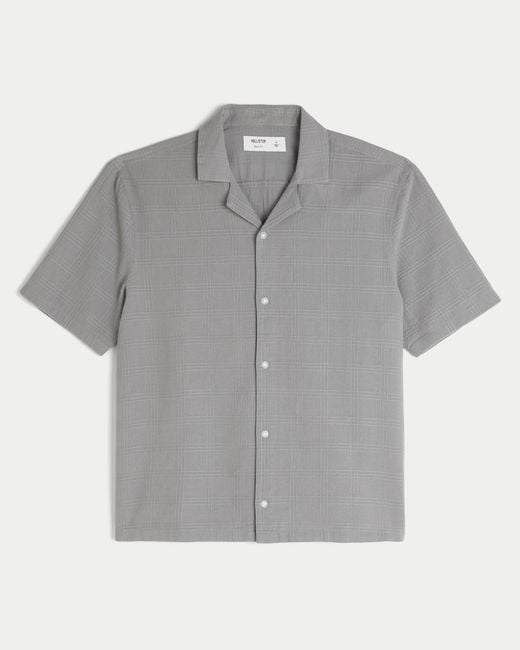 Hollister Gray Boxy Textural Short-sleeve Shirt for men