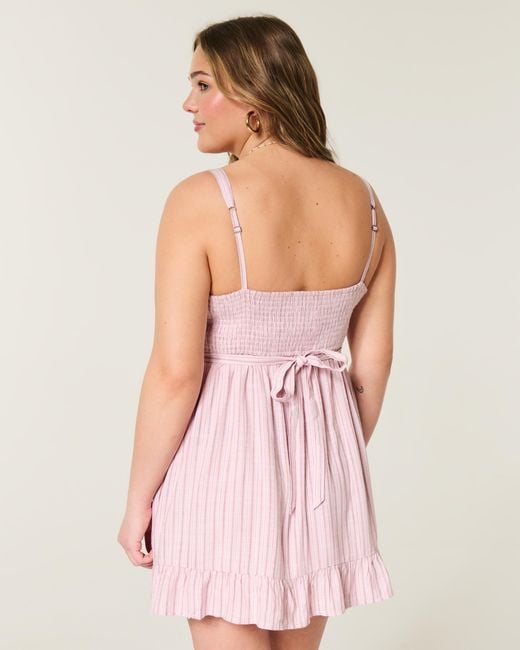Hollister Pink Button Front Mini Dress