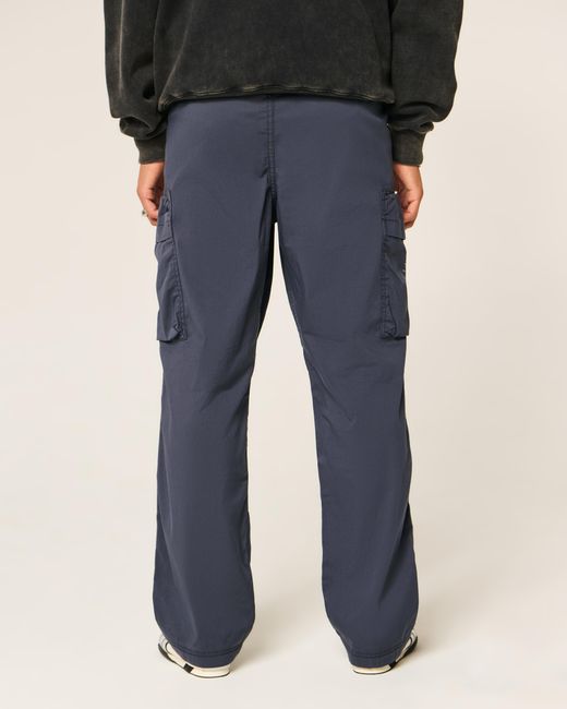 Hollister Blue Baggy Cargo Track Pants for men