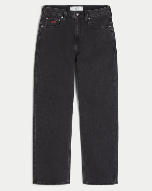 Hollister Blue Hollister X Taco Bell Washed Black Embroidered Graphic Baggy Jeans for men
